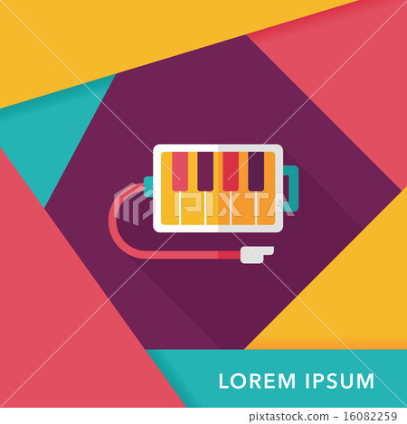 piano flat icon with long shadow piano flat icon with long shadow 16082259