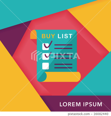shopping list flat icon with long shadow,eps10 16082440