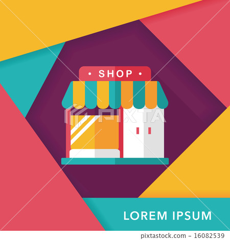 Building shop store flat icon with long shadow,eps10 Building shop store flat icon with long shadow,eps10 16082539