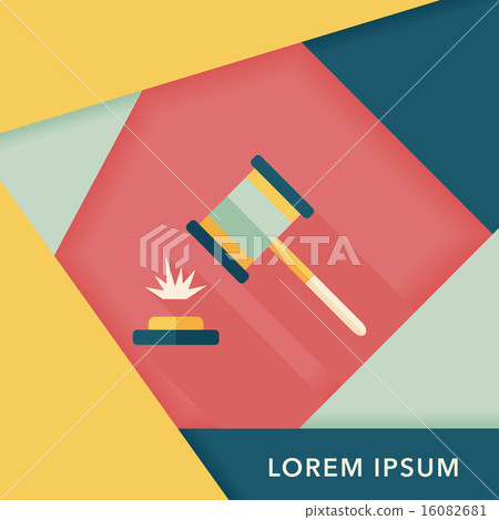 auction hammer flat icon with long shadow,eps10 16082681