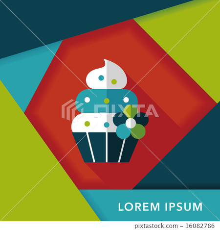 birthday cake flat icon with long shadow,eps10 - Stock Illustration ...