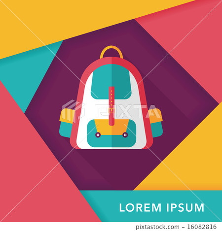 Backpack flat icon with long shadow,eps10 16082816
