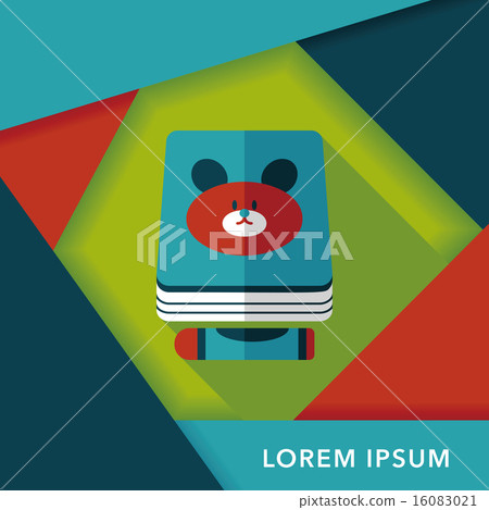 crayons drawing and book flat icon with long shadow,eps10 16083021