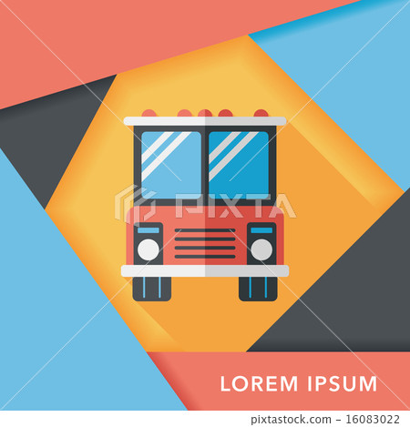 Transportation bus flat icon with long shadow,eps10 16083022