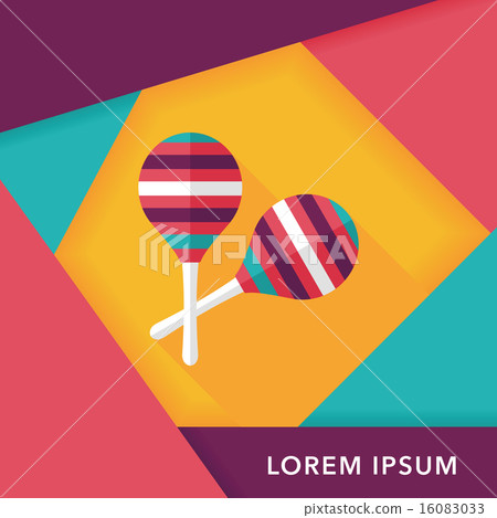 wooden rattle flat icon with long shadow,eps10 wooden rattle flat icon with long shadow,eps10 16083033