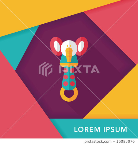 baby rattle flat icon with long shadow,EPS 10 baby rattle flat icon with long shadow,EPS 10 16083076