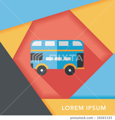 Transportation bus flat icon with long shadow,eps10 Transportation bus flat icon with long shadow,eps10 16083185