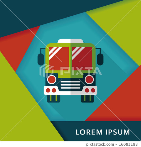 Transportation bus flat icon with long shadow,eps10 16083188