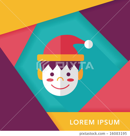 Christmas boy flat icon with long shadow,eps10 Christmas boy flat icon with long shadow,eps10 16083195