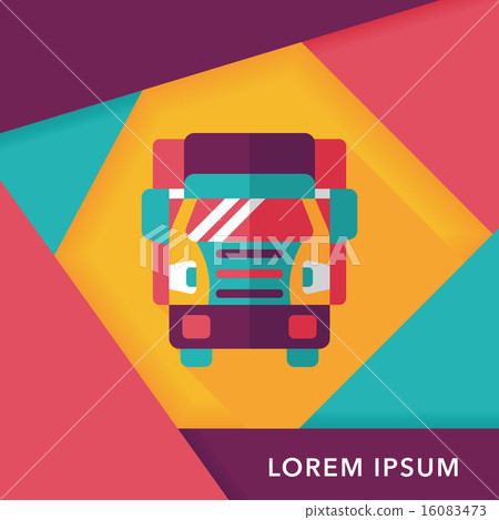 Transportation truck flat icon with long shadow,eps10 16083473