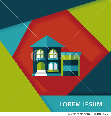 Building flat icon with long shadow,eps10 Building flat icon with long shadow,eps10 16083477