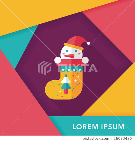 Christmas stocking flat icon with long shadow,eps10 Christmas stocking flat icon with long shadow,eps10 16083480
