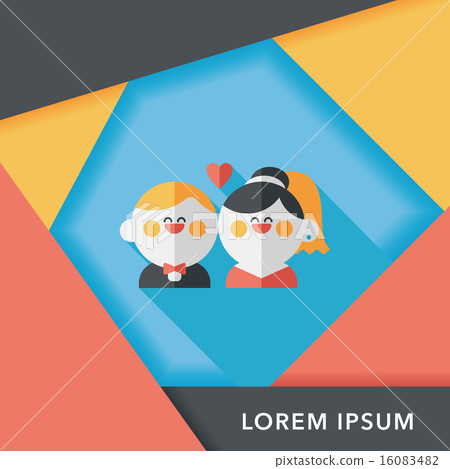 wedding couple flat icon with long shadow,eps10 wedding couple flat icon with long shadow,eps10 16083482