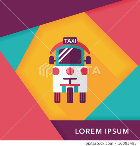 Transportation taxi flat icon with long shadow,eps10 Transportation taxi flat icon with long shadow,eps10 16083483