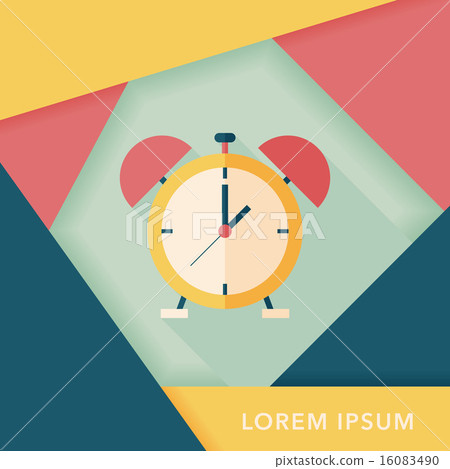 alarm clock flat icon with long shadow,eps10 alarm clock flat icon with long shadow,eps10 16083490