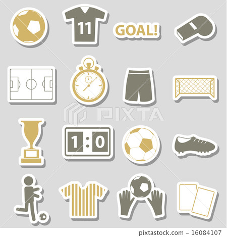 soccer football simple black stickers set eps10 soccer football simple black stickers set eps10 16084107