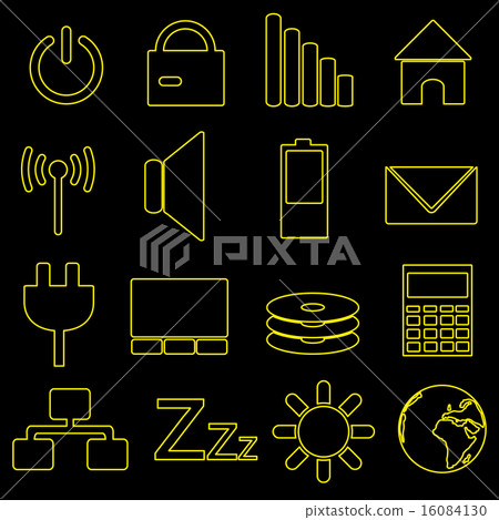 computer and laptop indication outline icons eps10 16084130