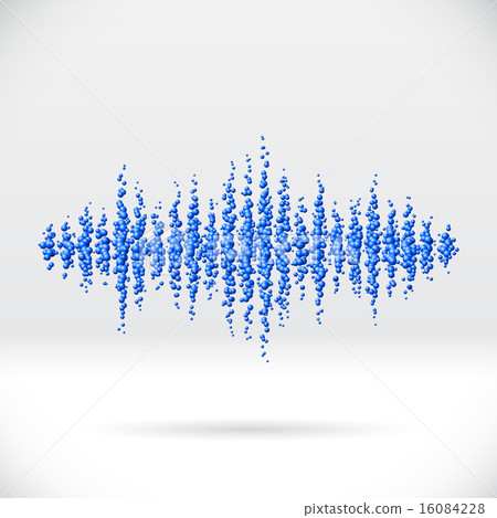 Sound waveform made of scattered balls 16084228