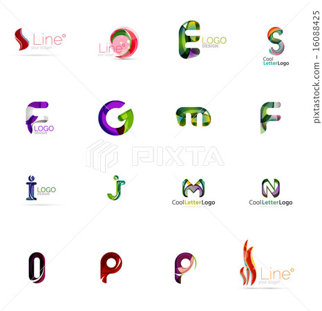 Set of universal company logo ideas, business icon collection 16088425