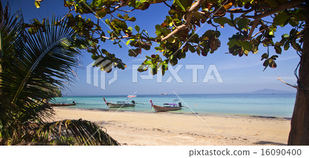 Longtail boats on the beautiful beach, Thailand Longtail boats on the beautiful beach, Thailand 16090400