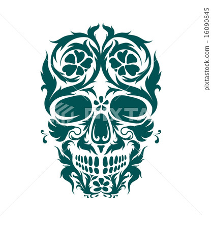 Ornamental art of a skull 16090845