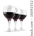 Series of three glasses of wine 16091552