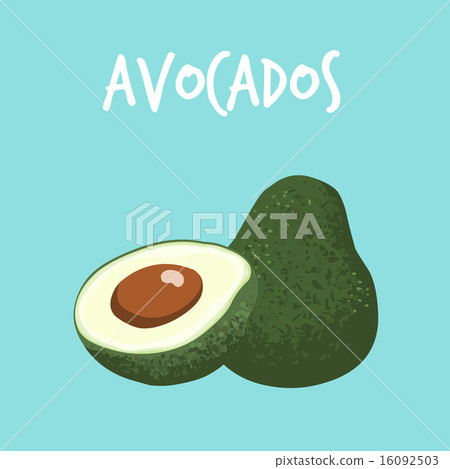 fresh avocado on blue background vector fresh avocado on blue background vector 16092503