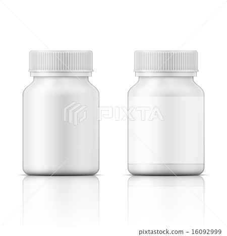 White plastic bottle for pills. 16092999