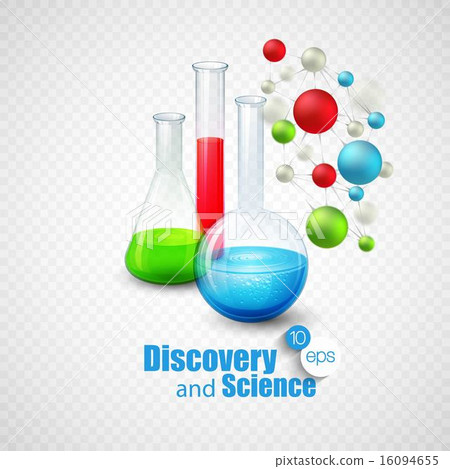 Glass flasks with color liquid inside. Vector illustration 16094655