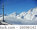 Blue sky and snowy mountains 16096142