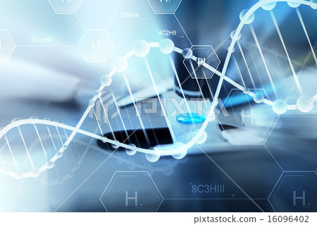 close up of scientist hand with test sample in lab close up of scientist hand with test sample in lab 16096402
