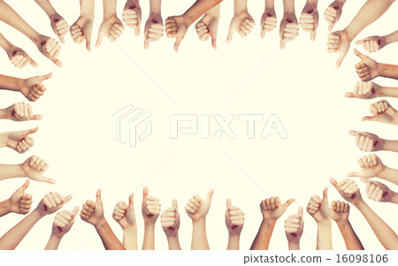 human hands showing thumbs up in circle human hands showing thumbs up in circle 16098106