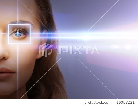 woman eye with laser correction frame 16098221