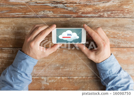 close up of hands with smartphone cloud computing close up of hands with smartphone cloud computing 16098750