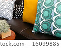 Colourful pillows on a sofa 16099885