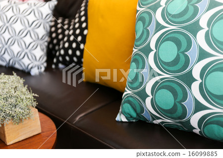 Colourful pillows on a sofa Colourful pillows on a sofa 16099885