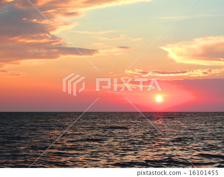 Sunset over the sea. Sunset over the sea. 16101455