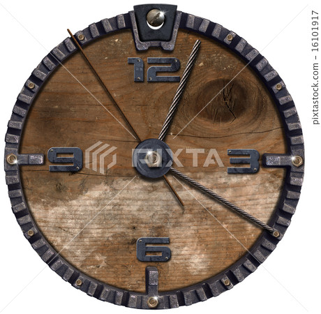 Metallic and Wooden Grunge Clock 16101917
