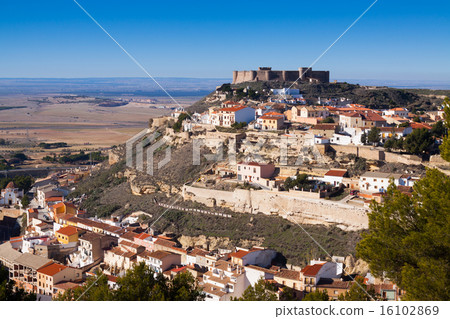 Chinchilla de Monte-Aragon with medieval castle at hill Chinchilla de Monte-Aragon with medieval castle at hill 16102869
