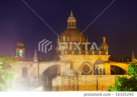 Dome of Cathedral in evening. Jerez de la Frontera 16103293