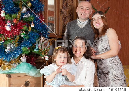 happy family with child visiting grandmother 16103536