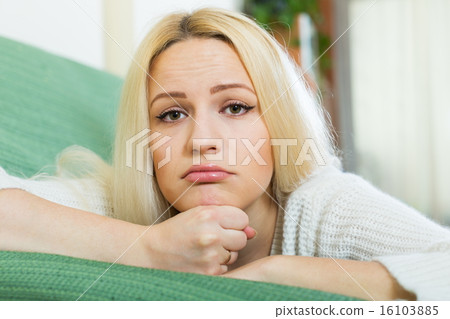 Casual woman suffering from troubles Casual woman suffering from troubles 16103885