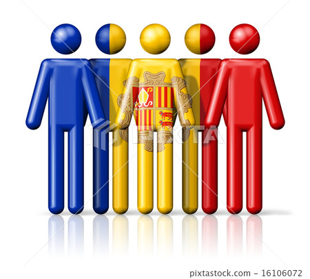 Flag of Andorra on stick figure 16106072