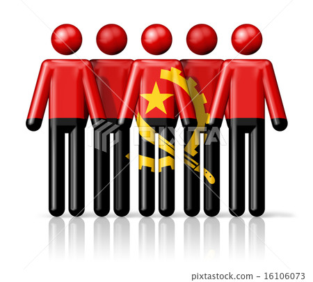 Flag of Angola on stick figure 16106073
