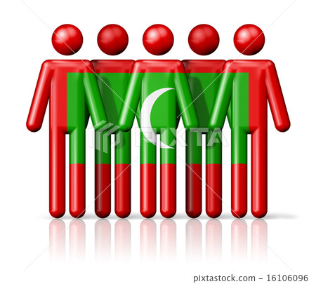 Flag of Maldives on stick figure 16106096