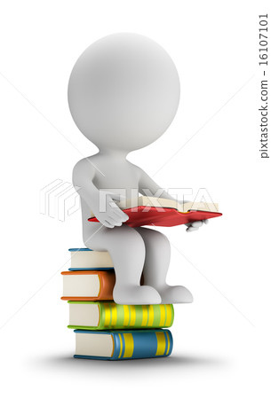 3d small people sitting on the books 3d small people sitting on the books 16107101
