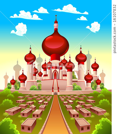 Landscape with Arabian castle 16107832