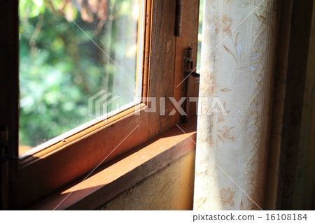 curtain at the window in morning curtain at the window in morning 16108184