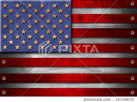 USA Grunge Wood Flag 16108670
