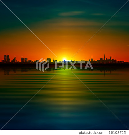 abstract background with silhouette of Tallinn 16108725